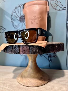 MCM Tortoiseshell Rectangular Sunglasses with Brown Lenses